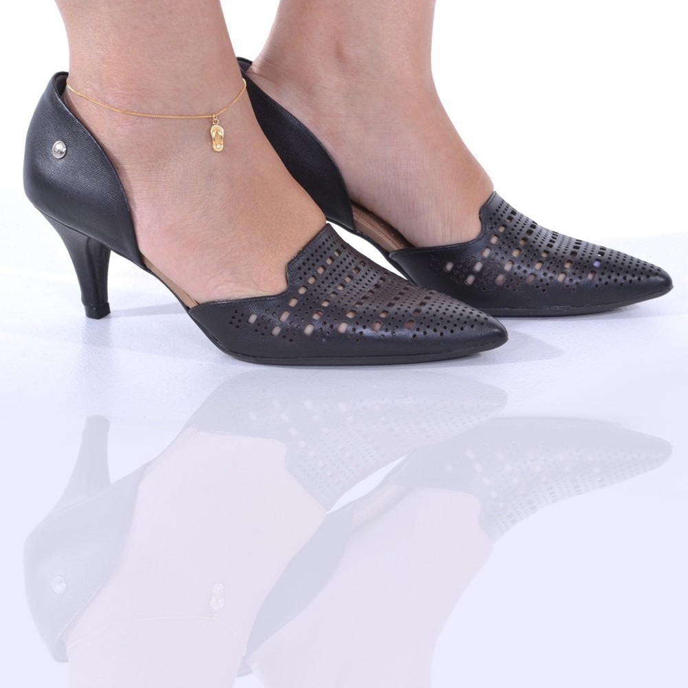 Caprina Casual Scarpin Black- Leather-J6452